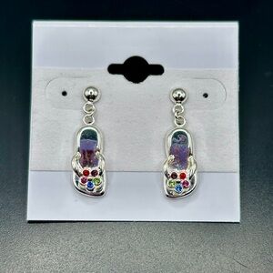 Best - Silver Colorful Flip Flop Earrings
